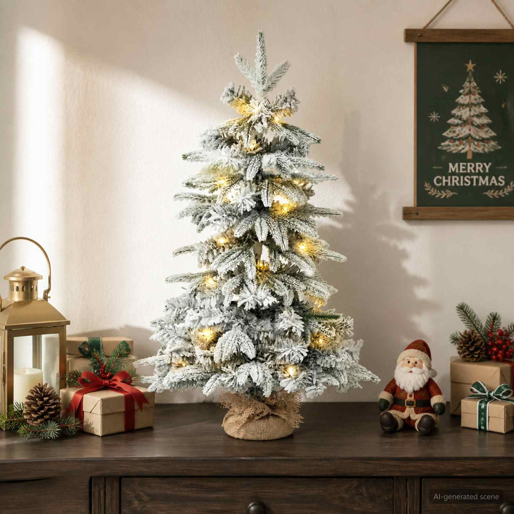vidaXL Mini choinka świąteczna 45 cm 25 LED Ciepła biel PVC i PE