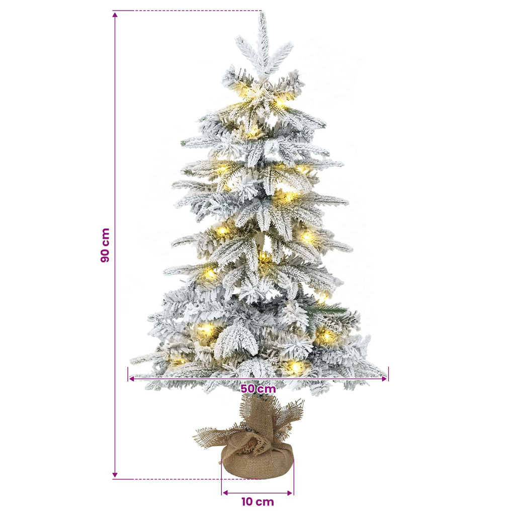 vidaXL Mini choinka świąteczna 90 cm 50 LED Ciepła biel PVC i PE