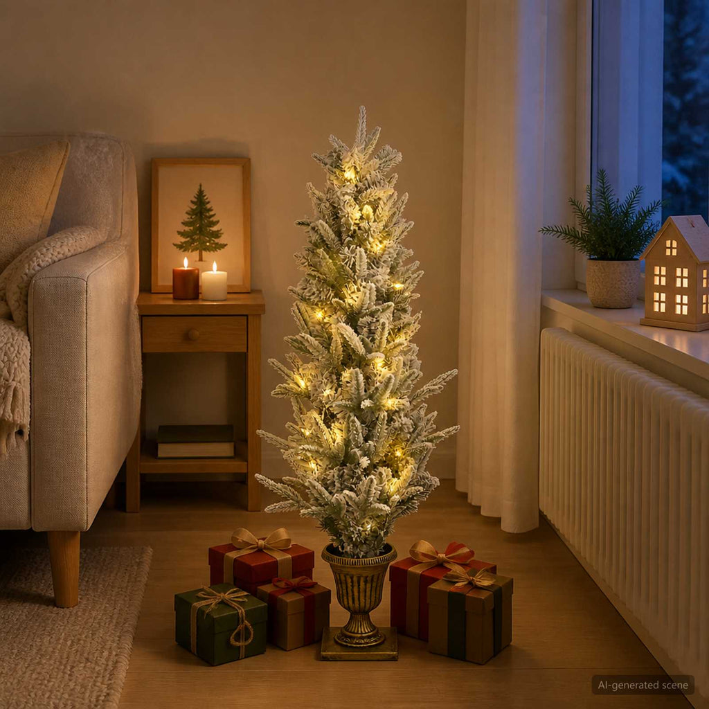 vidaXL Mini choinka świąteczna 120 cm 100 LED Ciepła biel PVC i PE