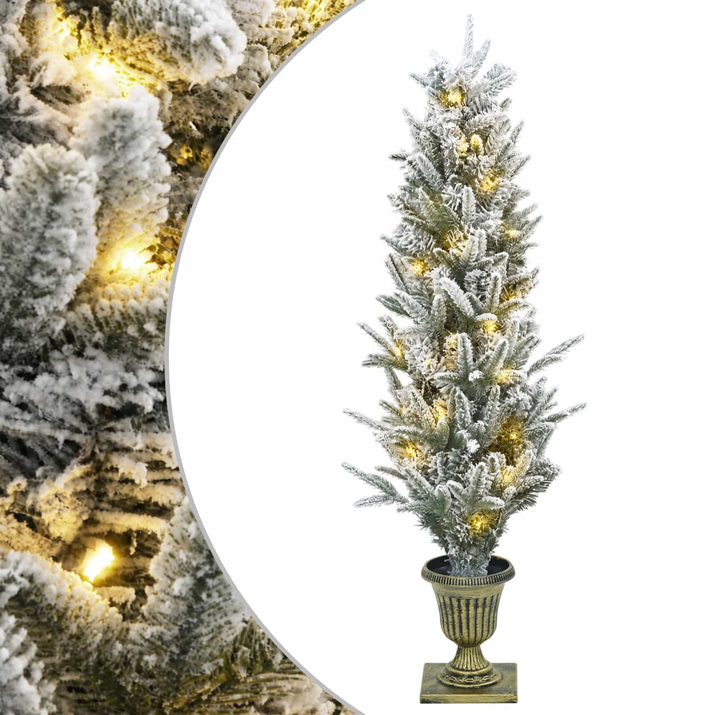 vidaXL Mini choinka świąteczna 120 cm 100 LED Ciepła biel PVC i PE