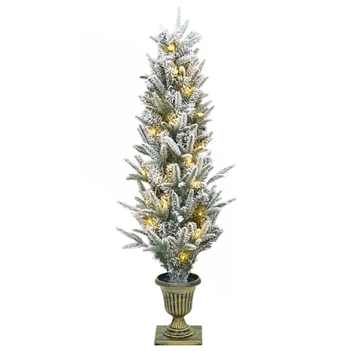 vidaXL Mini choinka świąteczna 120 cm 100 LED Ciepła biel PVC i PE