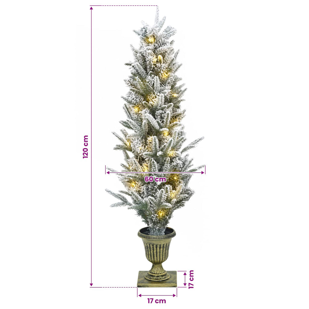 vidaXL Mini choinka świąteczna 120 cm 100 LED Ciepła biel PVC i PE