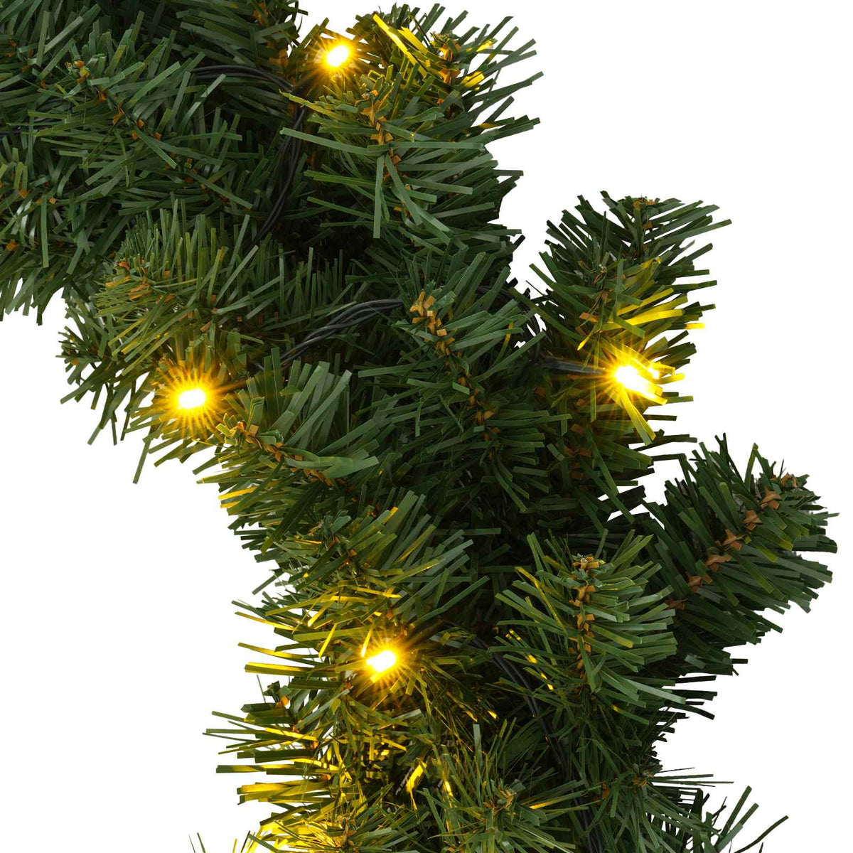 vidaXL Wianek Bożonarodzeniowy zielony Ø 50 cm PVC 25 LED