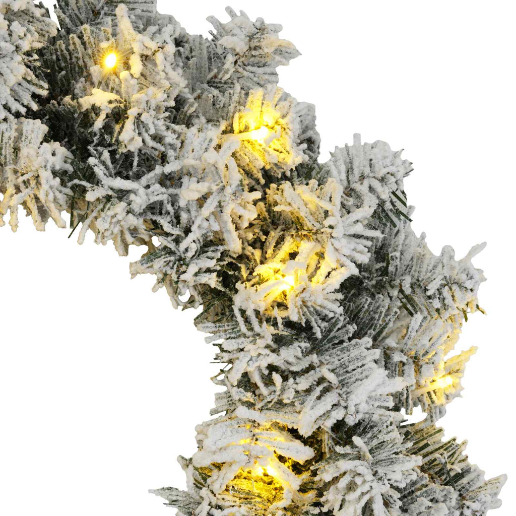 vidaXL Wianek Bożonarodzeniowy Zielony i Biały Ø 30 cm PVC 25 LED