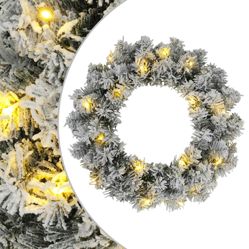 vidaXL Wianek Bożonarodzeniowy Zielony i Biały Ø 30 cm PVC 25 LED