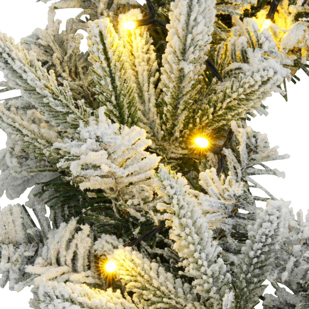 vidaXL Wianek Bożonarodzeniowy Zielony i Biały Ø 30 cm PVC i PE 25 LED