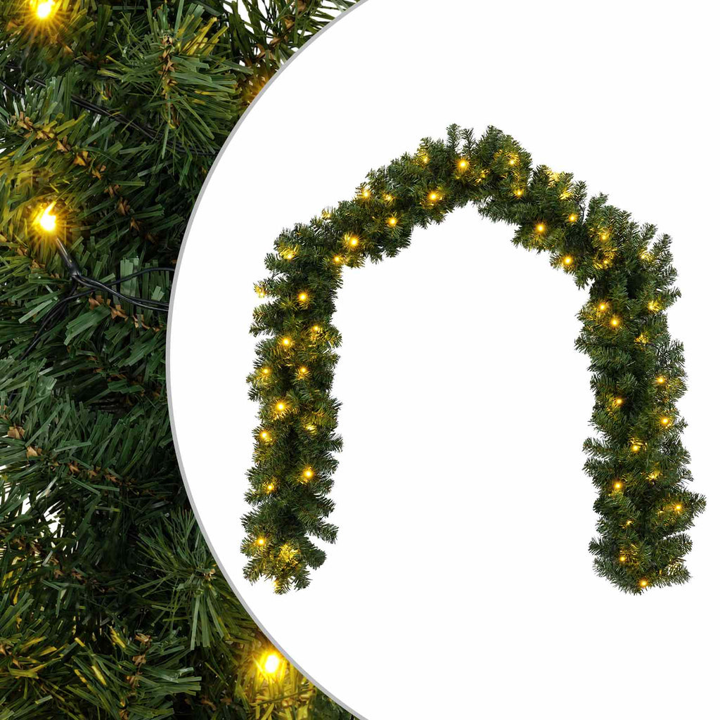 vidaXL Girlanda bożonarodzeniowa zielony 270 cm PVC 50 LED
