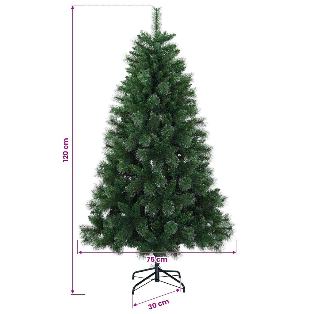 vidaXL Sztuczna choinka 120 cm PVC i Metal zielony