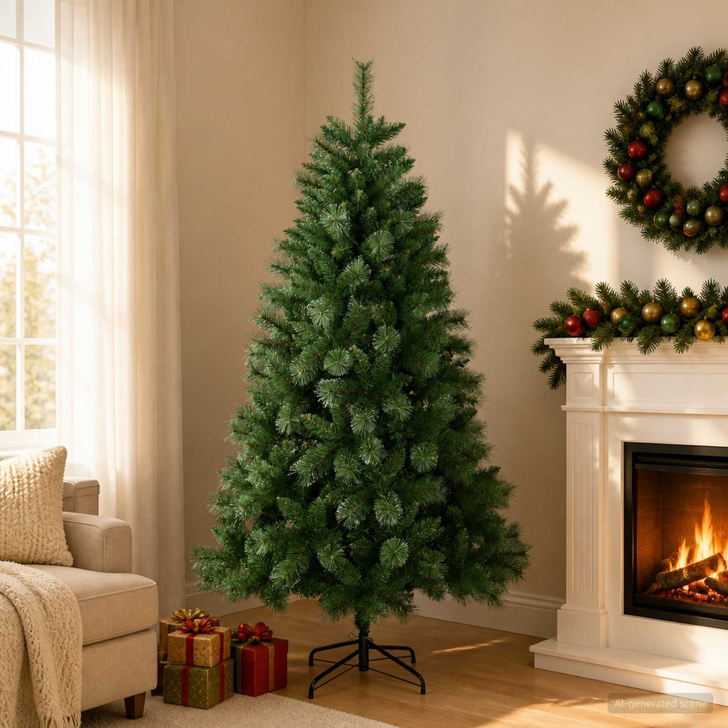 vidaXL Sztuczna choinka 150 cm PVC i Metal zielony