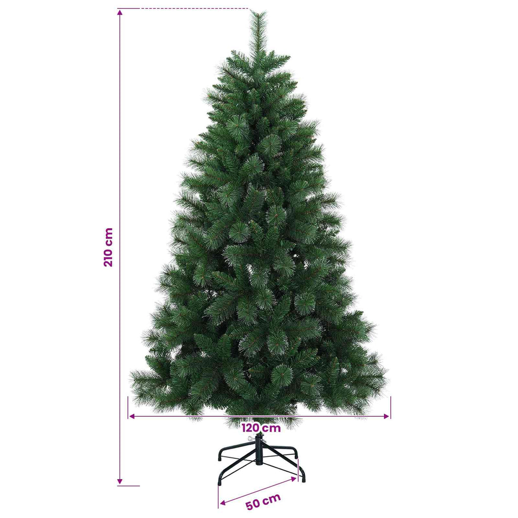vidaXL Sztuczna choinka 210 cm PVC i Metal zielony