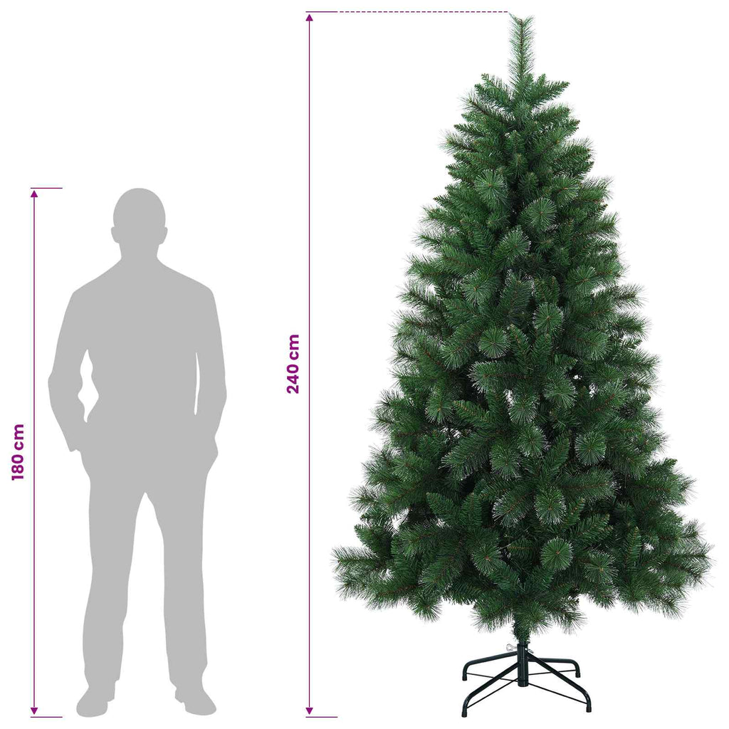 vidaXL Sztuczna choinka 240 cm PVC i Metal zielony