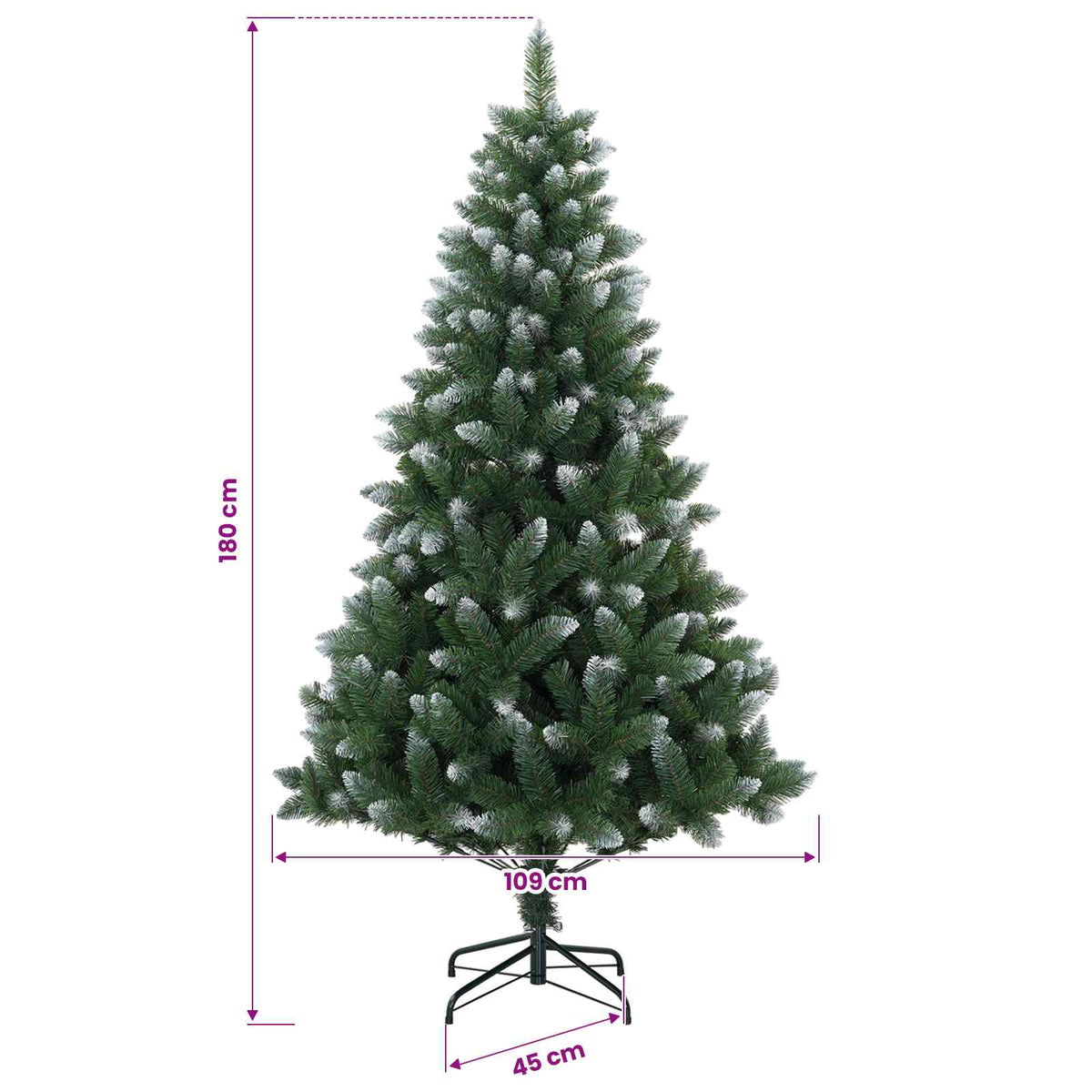 vidaXL Sztuczna choinka 180 cm PVC i Metal zielony