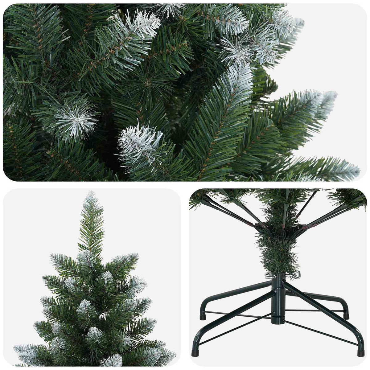 vidaXL Sztuczna choinka 210 cm PVC i Metal zielony