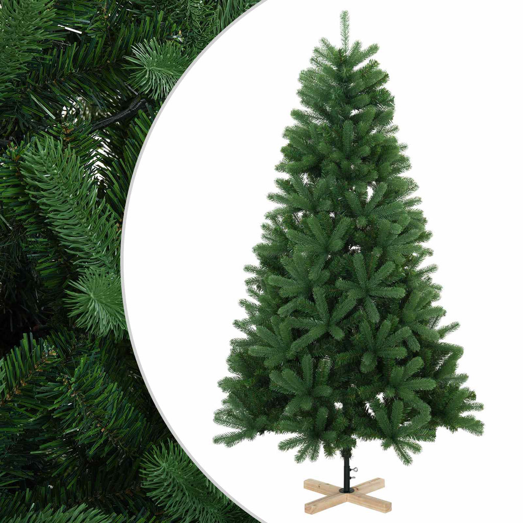 vidaXL Sztuczna choinka 210 cm PCV i lite drewno sosnowe zielony