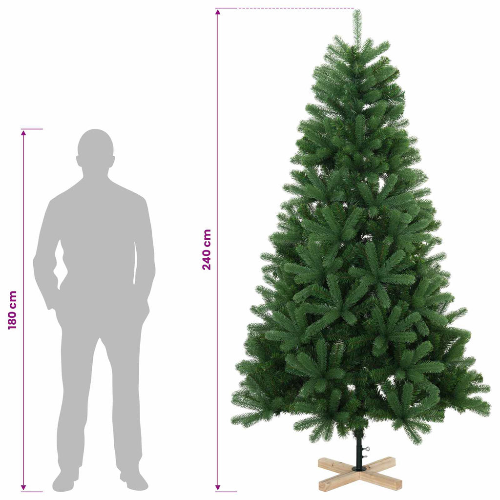 vidaXL Sztuczna choinka 240 cm PCV i lite drewno sosnowe zielony