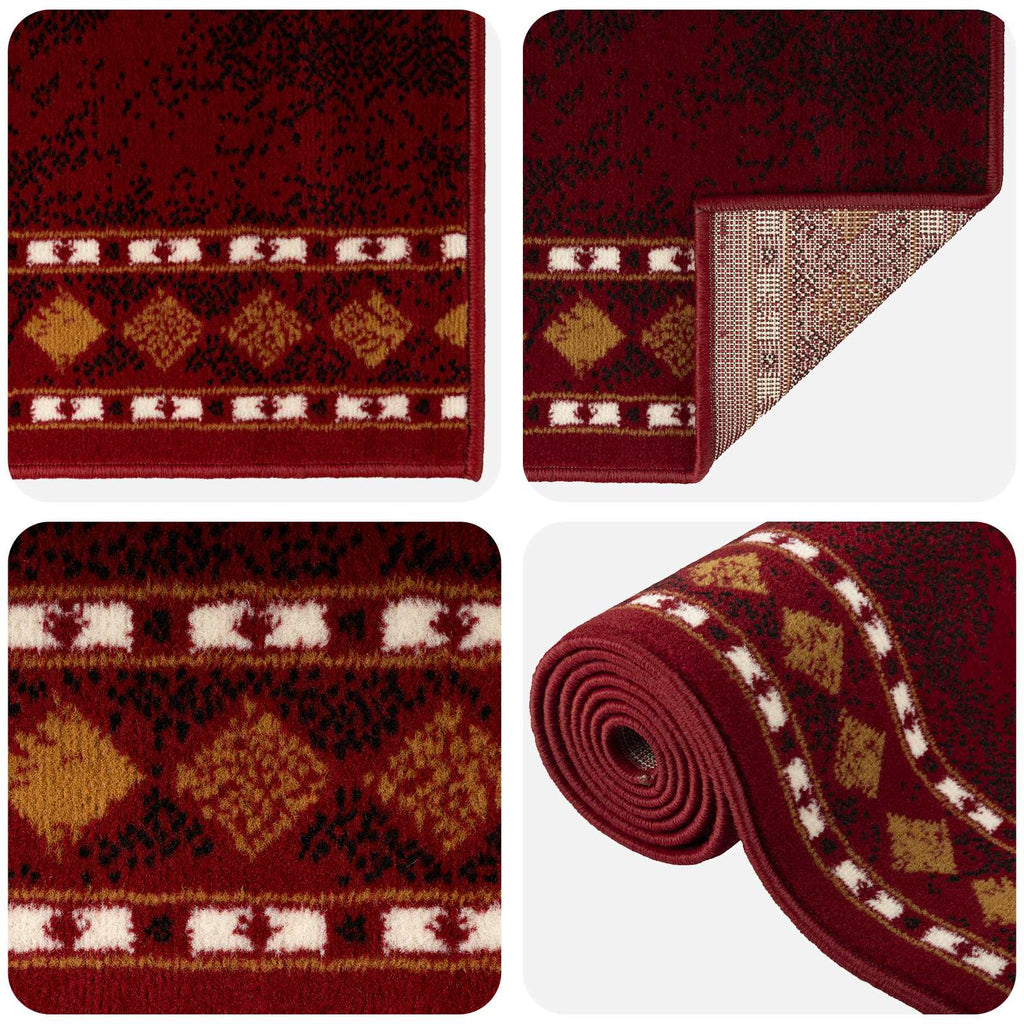 vidaXL Dywan Bieżnik FLORNES Tkany czerwony PP 7 mm