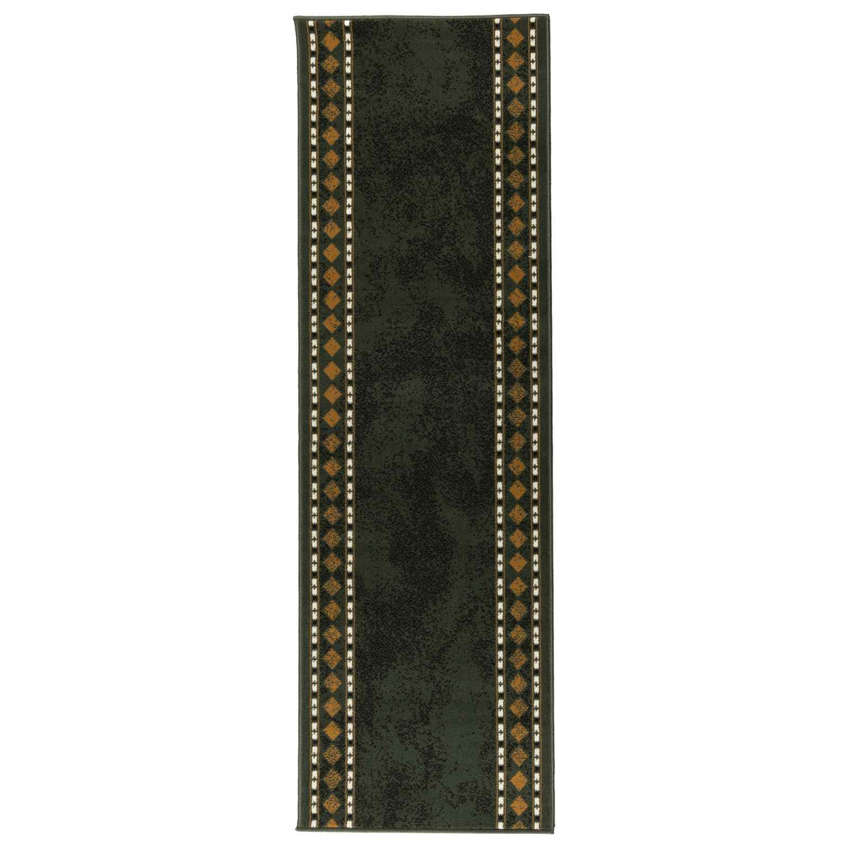 vidaXL Dywan Bieżnik FLORNES Tkany zielony Diamenty 67 x 200 cm PP
