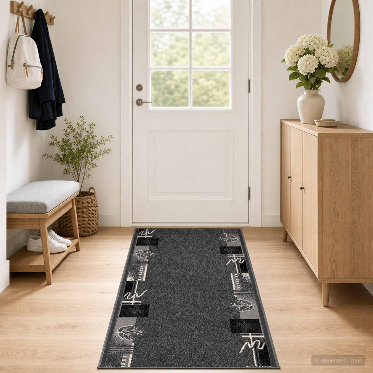 vidaXL Dywan Bieżnik FLORNES Tkany Szary PP 7 mm