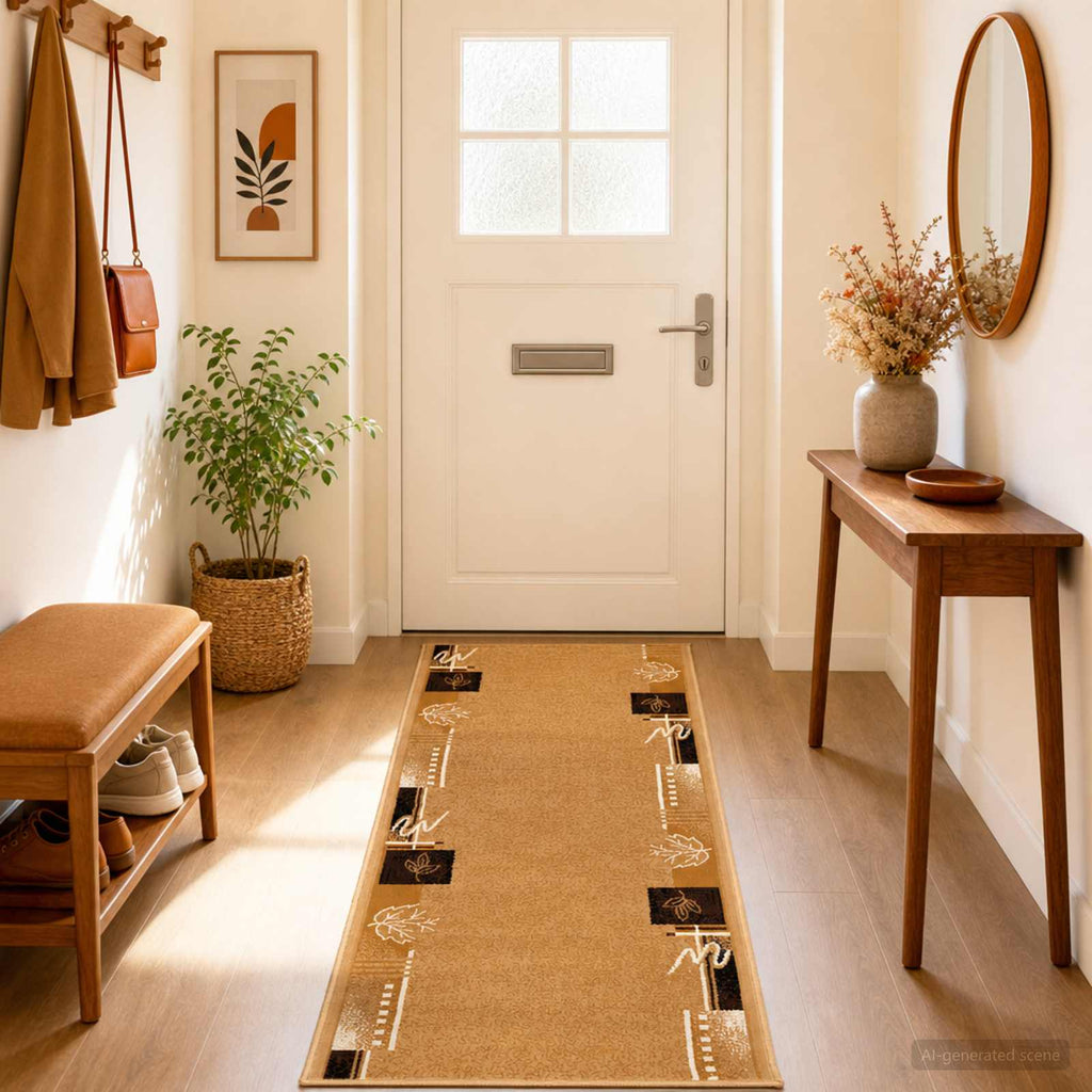 vidaXL Dywan Bieżnik FLORNES Tkany Beżowy PP 7 mm
