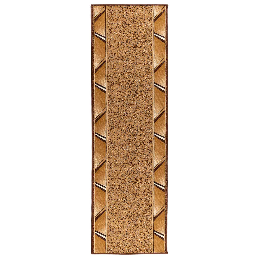 vidaXL Dywan Bieżnik FLORNES Tkany Ochra Zygzak 80 x 300 cm PP 7 mm