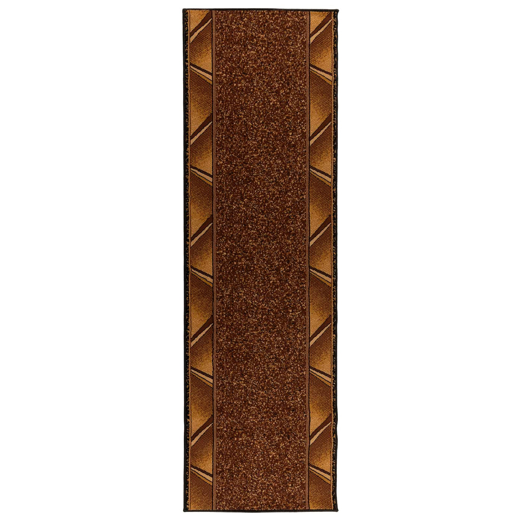 vidaXL Dywan Bieżnik FLORNES Tkany brązowy Zygzak 67 x 350 cm PP 7 mm