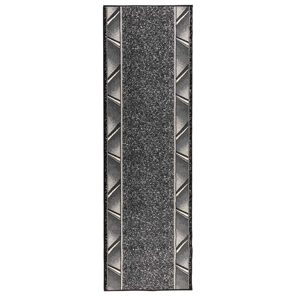 vidaXL Dywan Bieżnik FLORNES Tkany Szary Zygzak 67 x 300 cm PP 7 mm