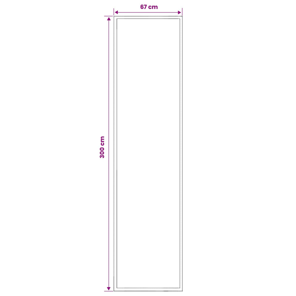 vidaXL Dywan Bieżnik FLORNES Tkany Czarny Pędzle 67 x 300 cm PP 7 mm