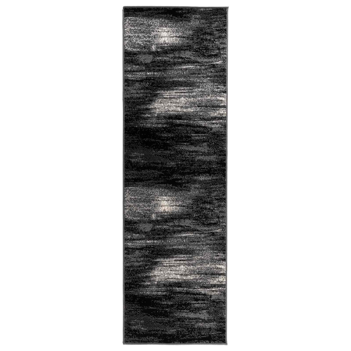 vidaXL Dywan Bieżnik FLORNES Tkany Czarny Pędzle 67 x 300 cm PP 7 mm