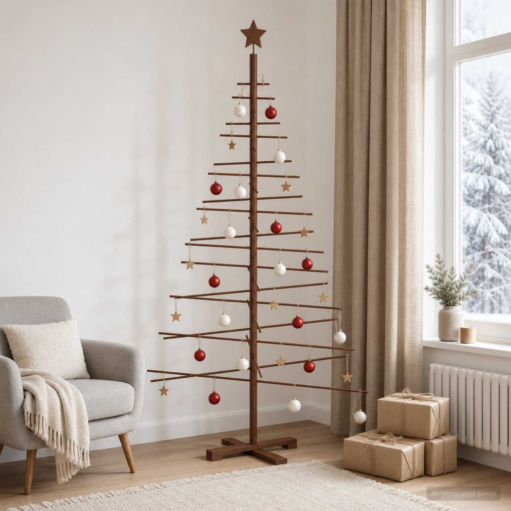 vidaXL Drewniana choinka 180 cm Bambus i lite drewno sosnowe