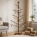 vidaXL Drewniana choinka 125 cm Bambus i lite drewno sosnowe