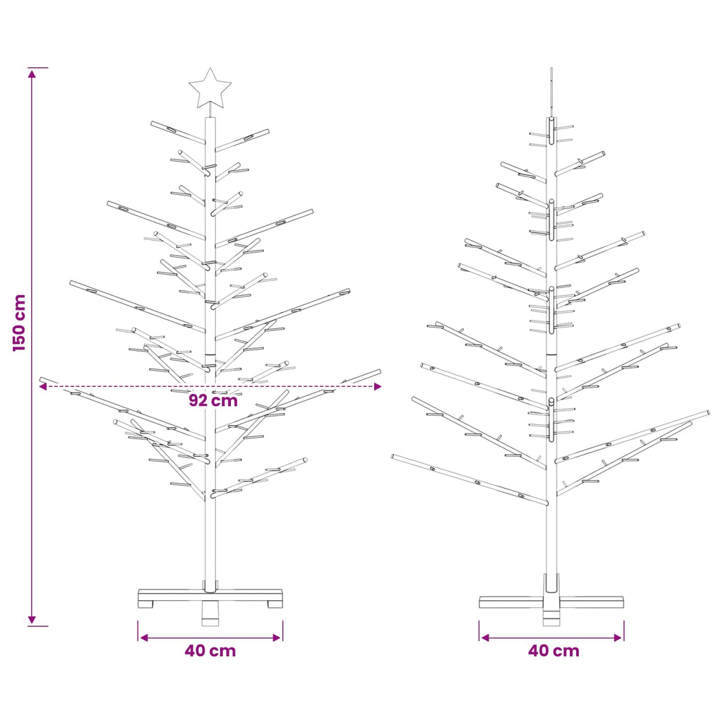 vidaXL Drewniana choinka 150 cm Bambus i lite drewno sosnowe