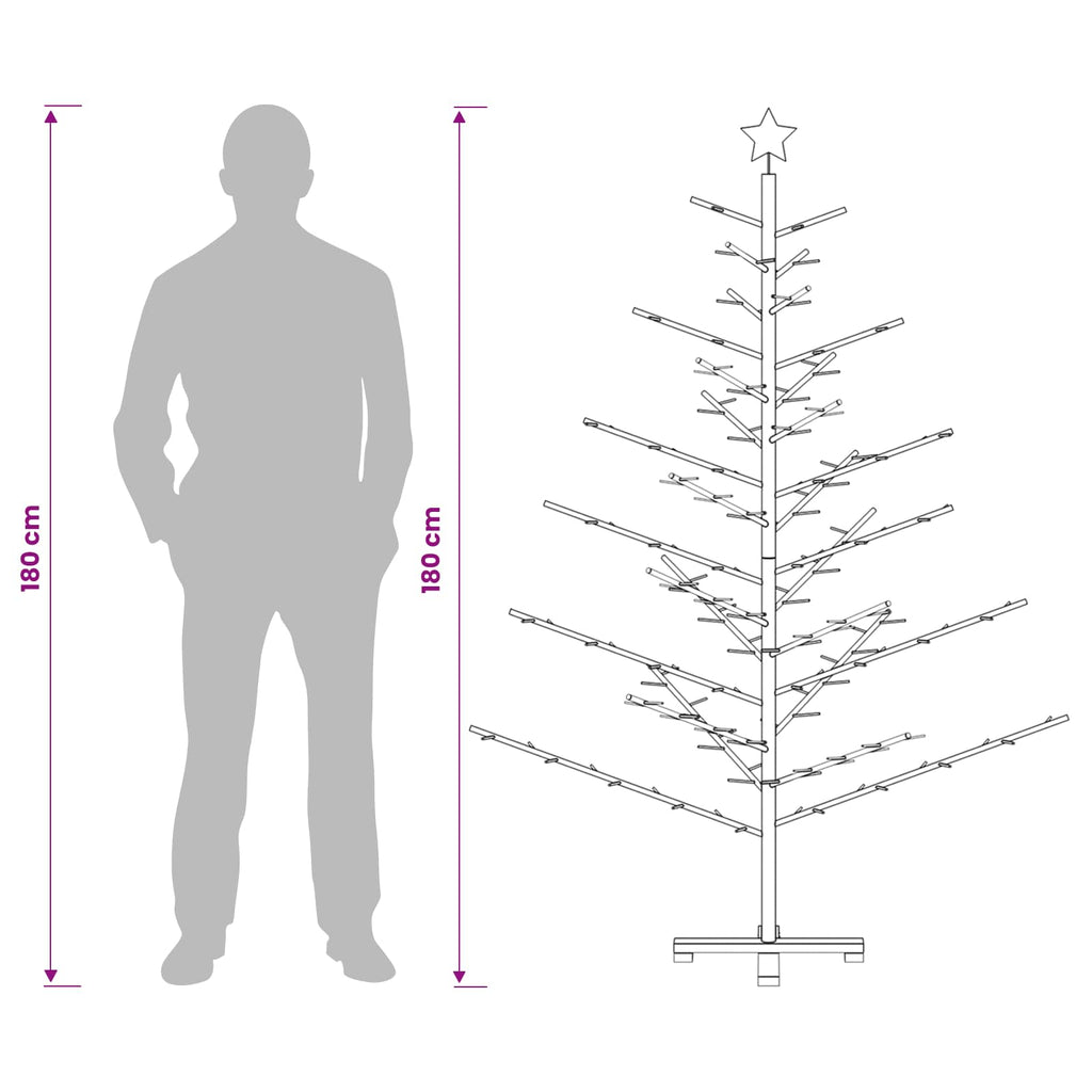 vidaXL Drewniana choinka 180 cm Bambus i lite drewno sosnowe