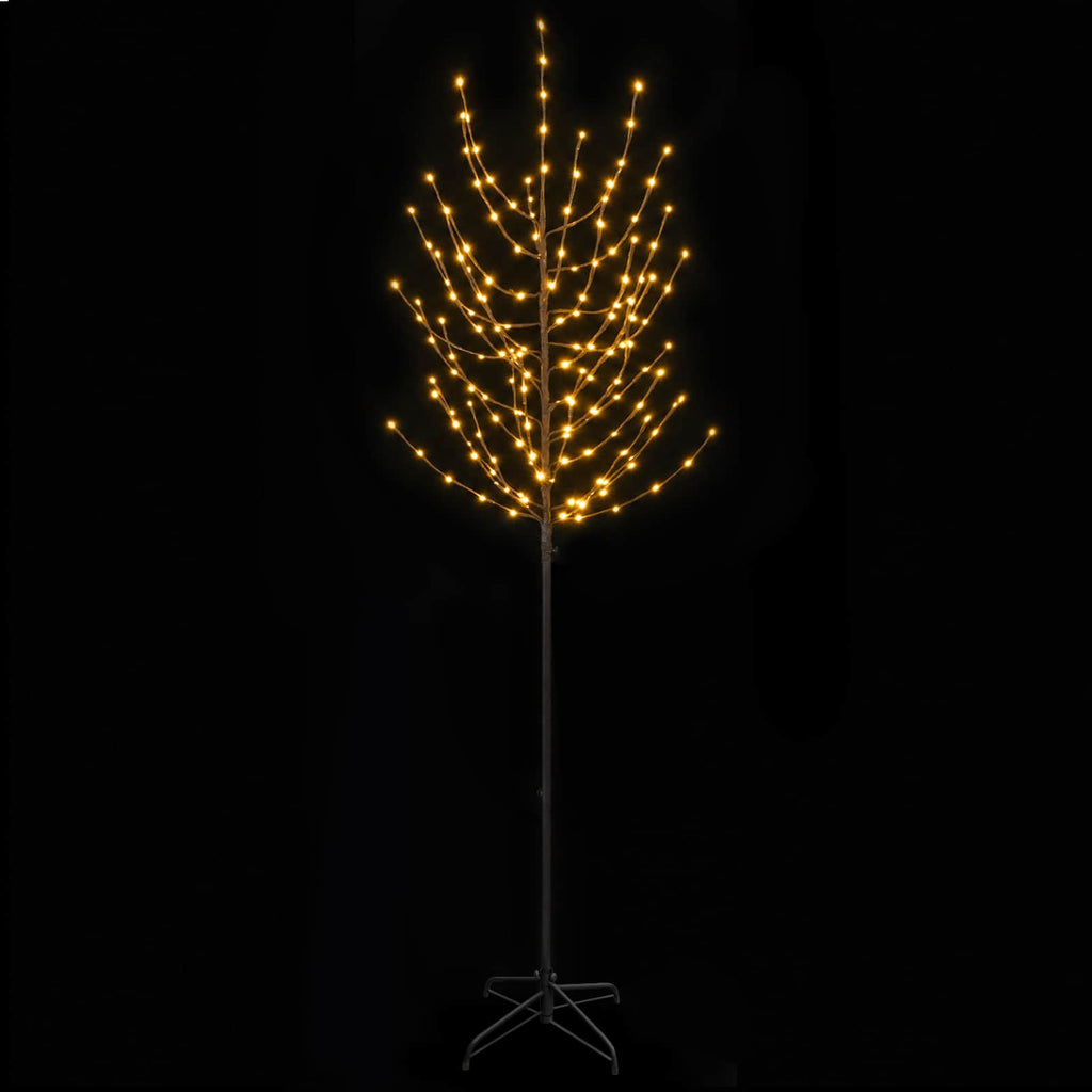 vidaXL Choinka świąteczna LED Czarny 47 x 210 cm Stal 180 LED
