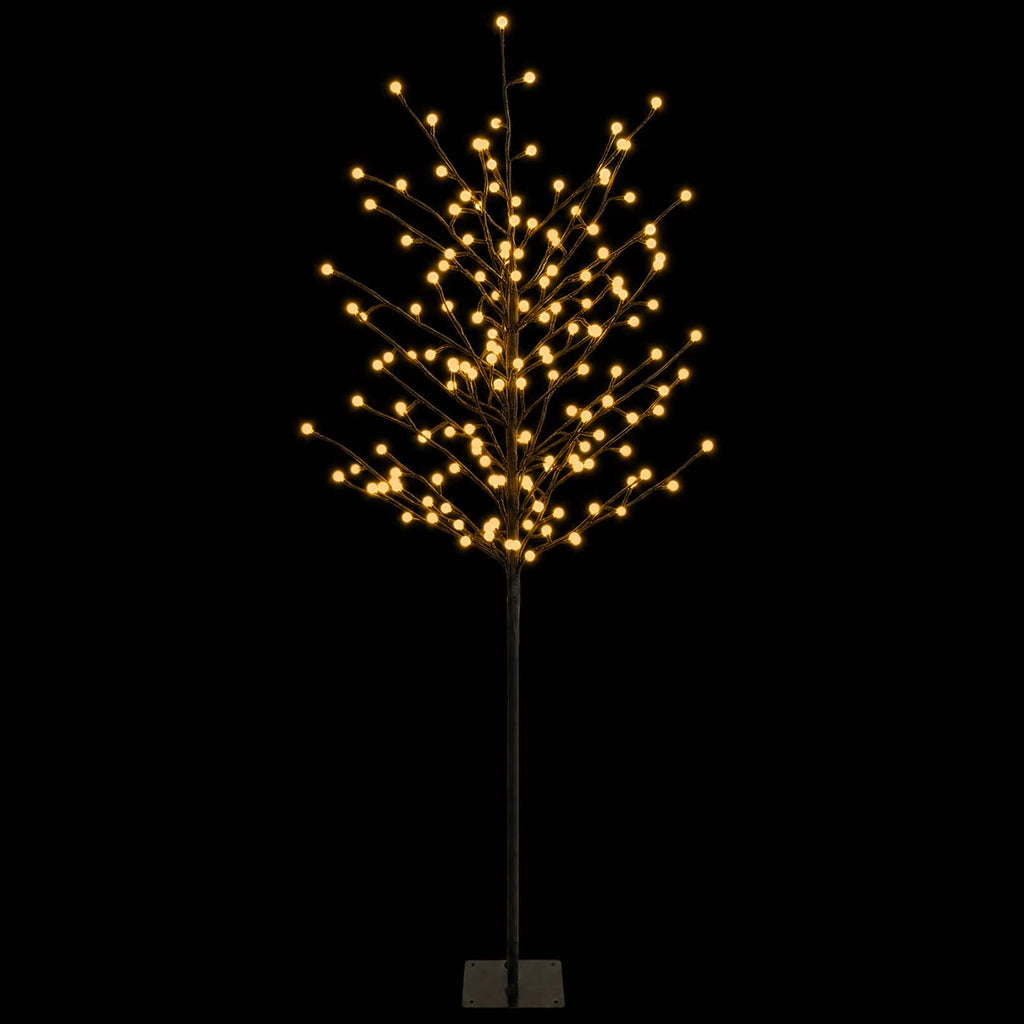 vidaXL Choinka z kulami LED Czarny 18 x 18 x 150 cm Stal 185 LED