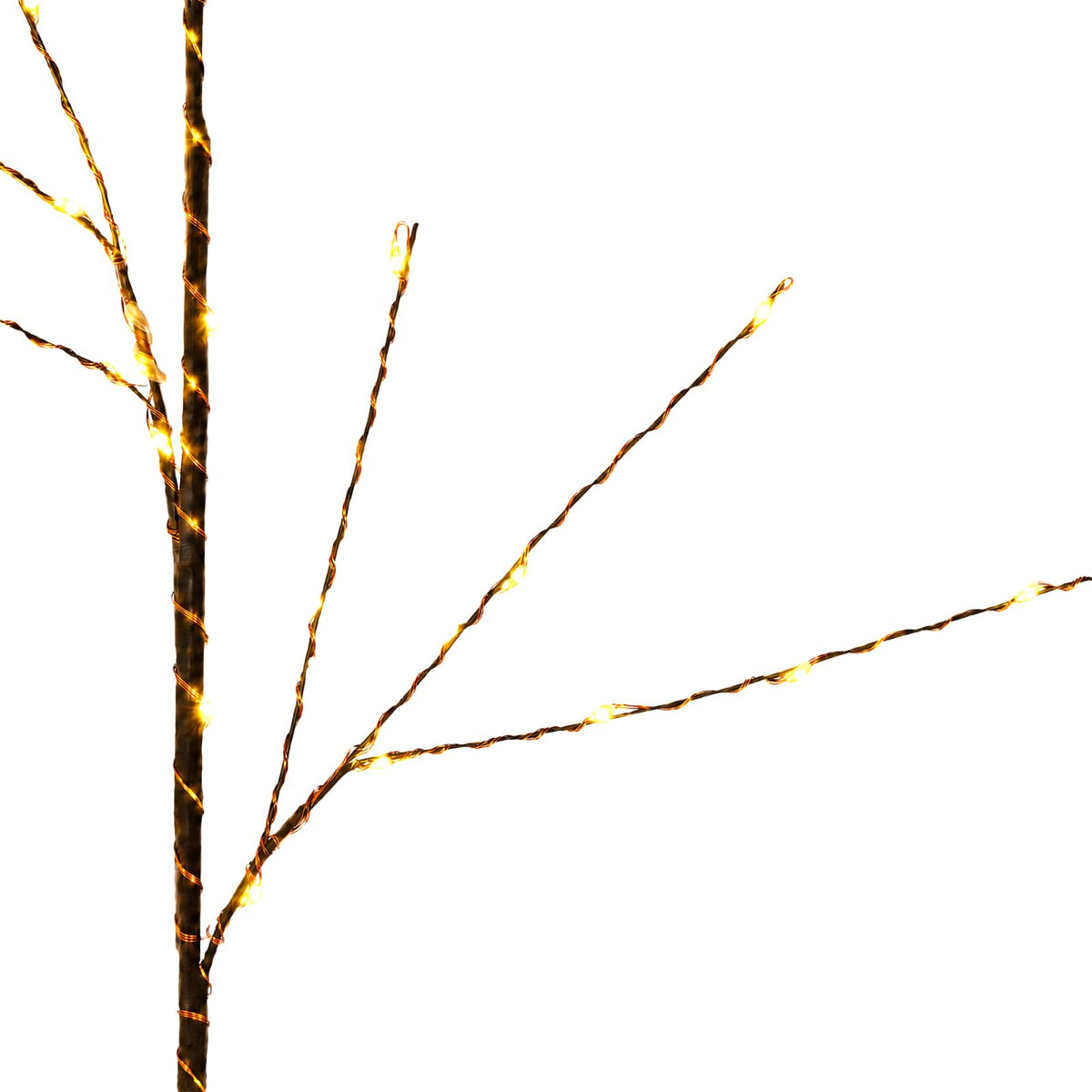 vidaXL Świąteczna dekoracja LED gałązki miedziane 3 szt. brązowy 62 cm