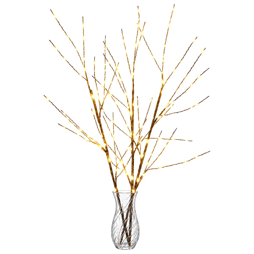 vidaXL Świąteczna dekoracja LED gałązki miedziane 3 szt. brązowy 62 cm
