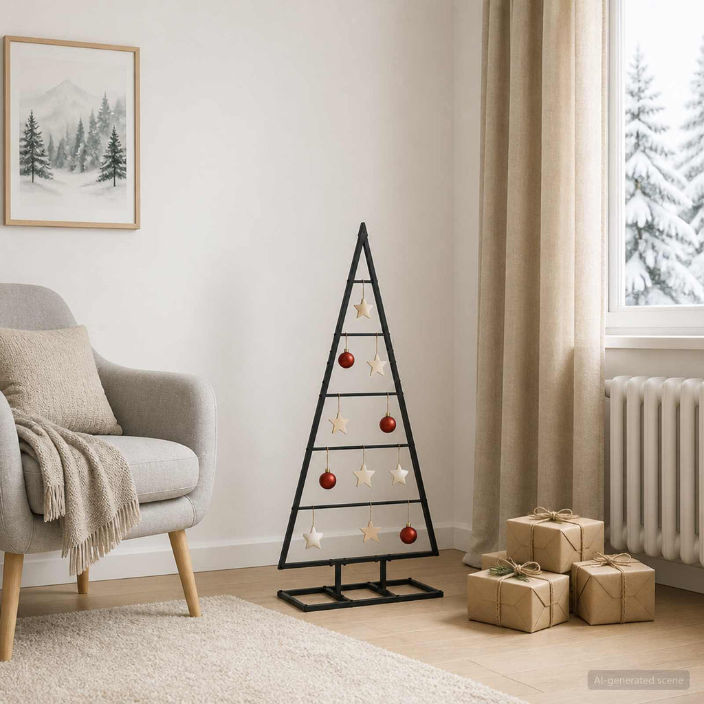 vidaXL Metalowa choinka świąteczna KUOPIO 90 cm Metal Czarny