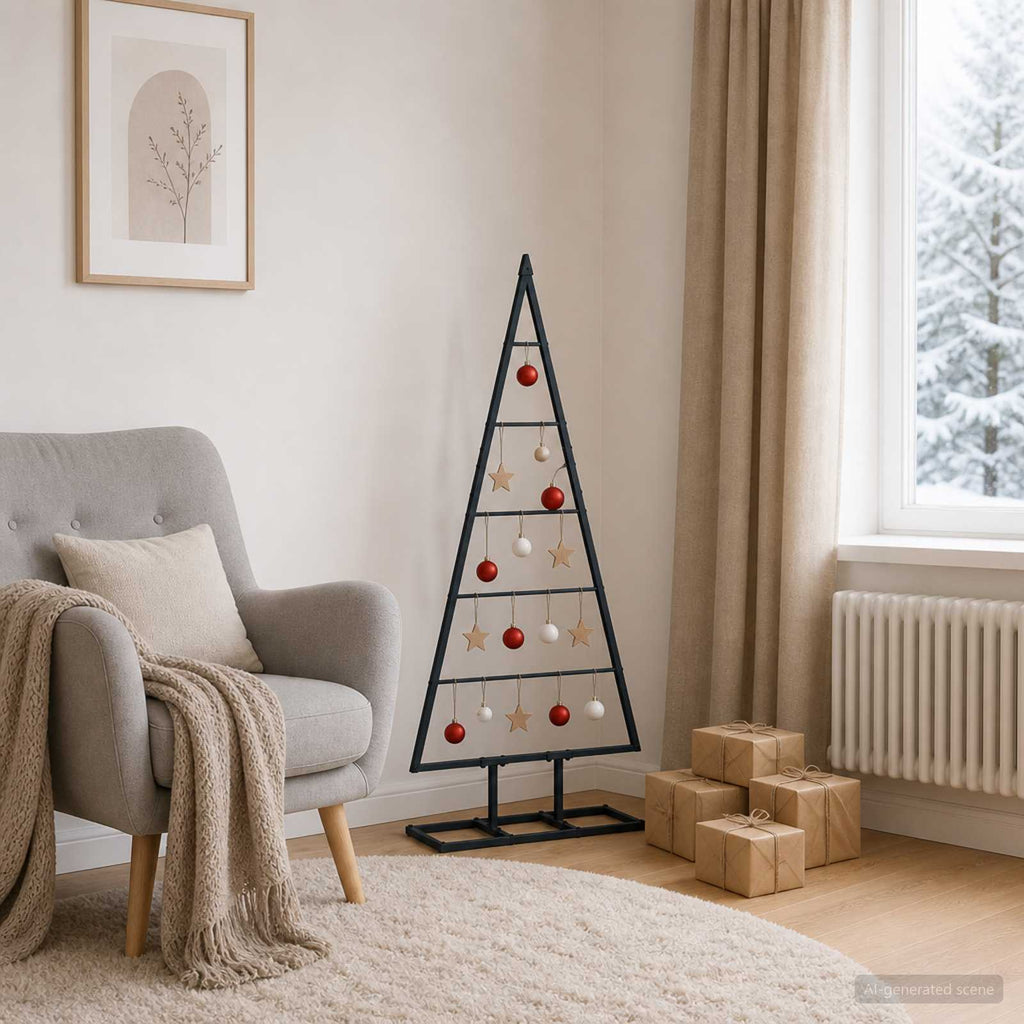 vidaXL Metalowa choinka świąteczna KUOPIO 125 cm Metal Czarny