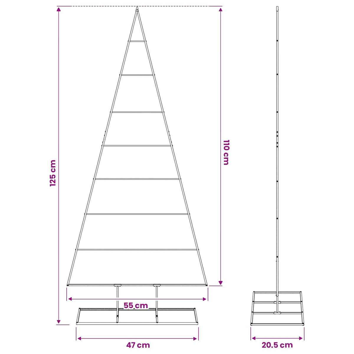 vidaXL Metalowa choinka świąteczna KUOPIO 125 cm Metal Czarny