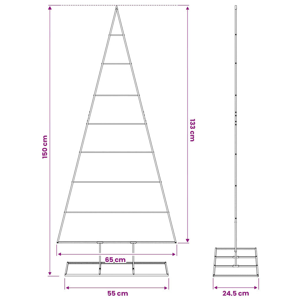 vidaXL Metalowa choinka świąteczna KUOPIO 150 cm Metal Czarny