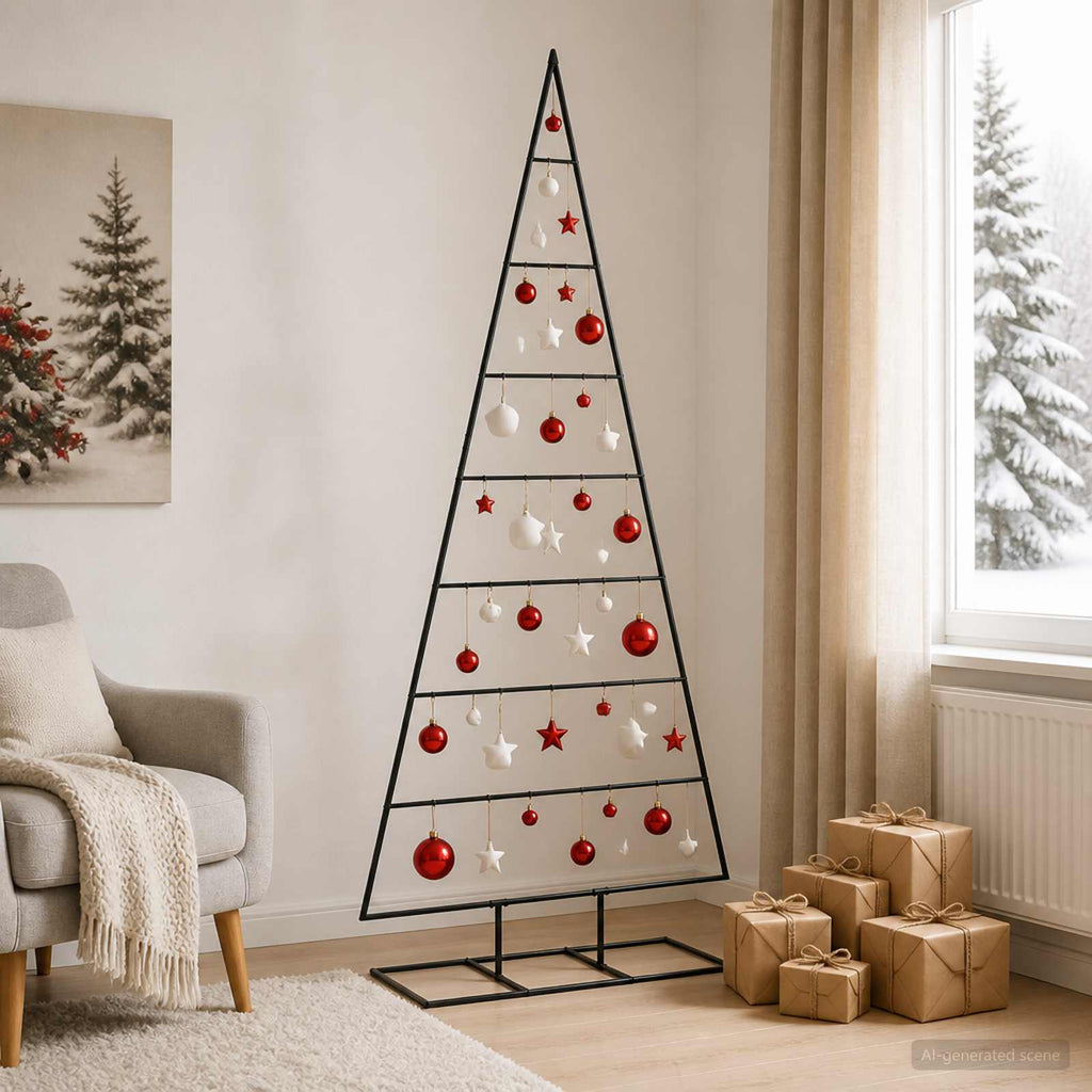 vidaXL Metalowa choinka świąteczna KUOPIO 180 cm Metal Czarny