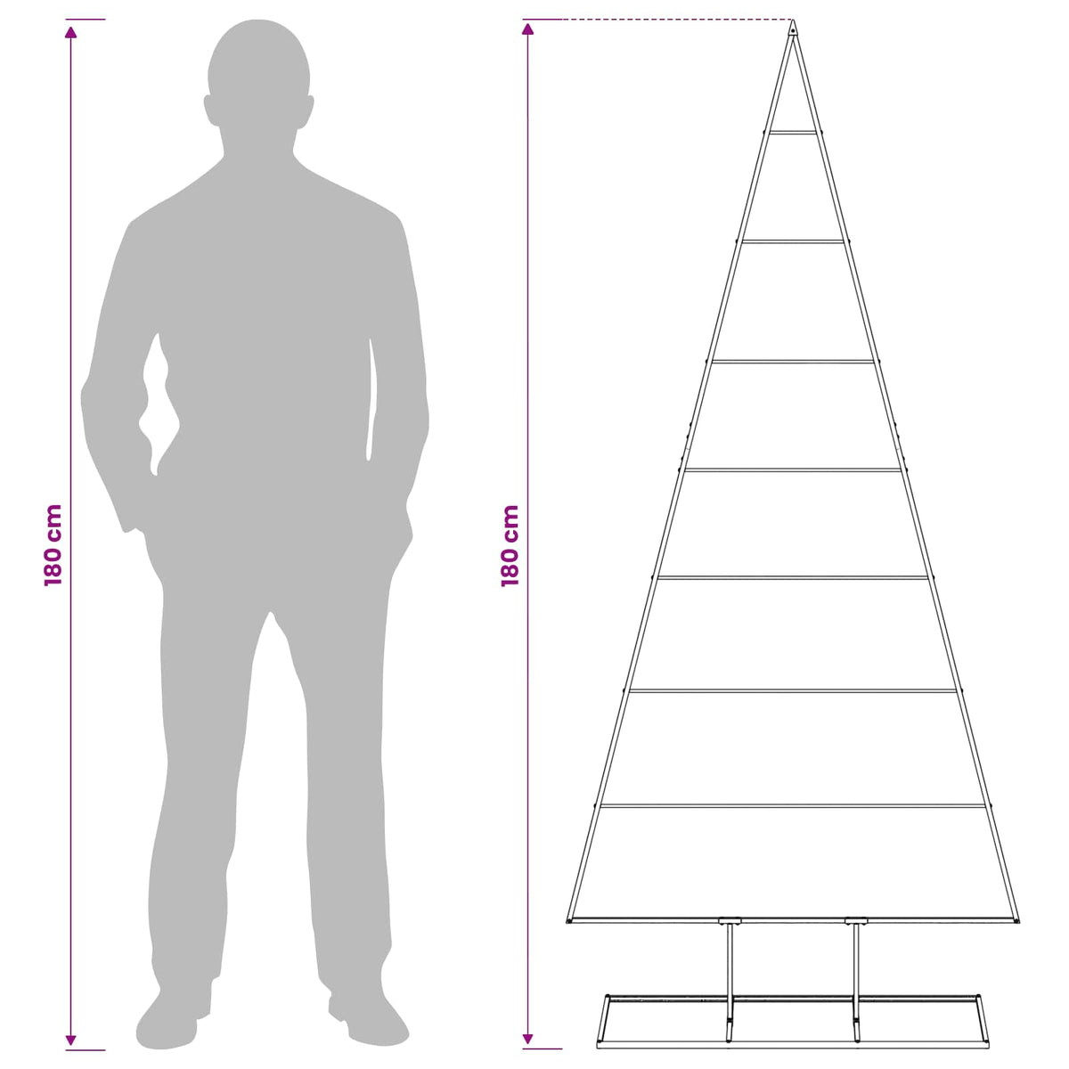 vidaXL Metalowa choinka świąteczna KUOPIO 180 cm Metal Czarny