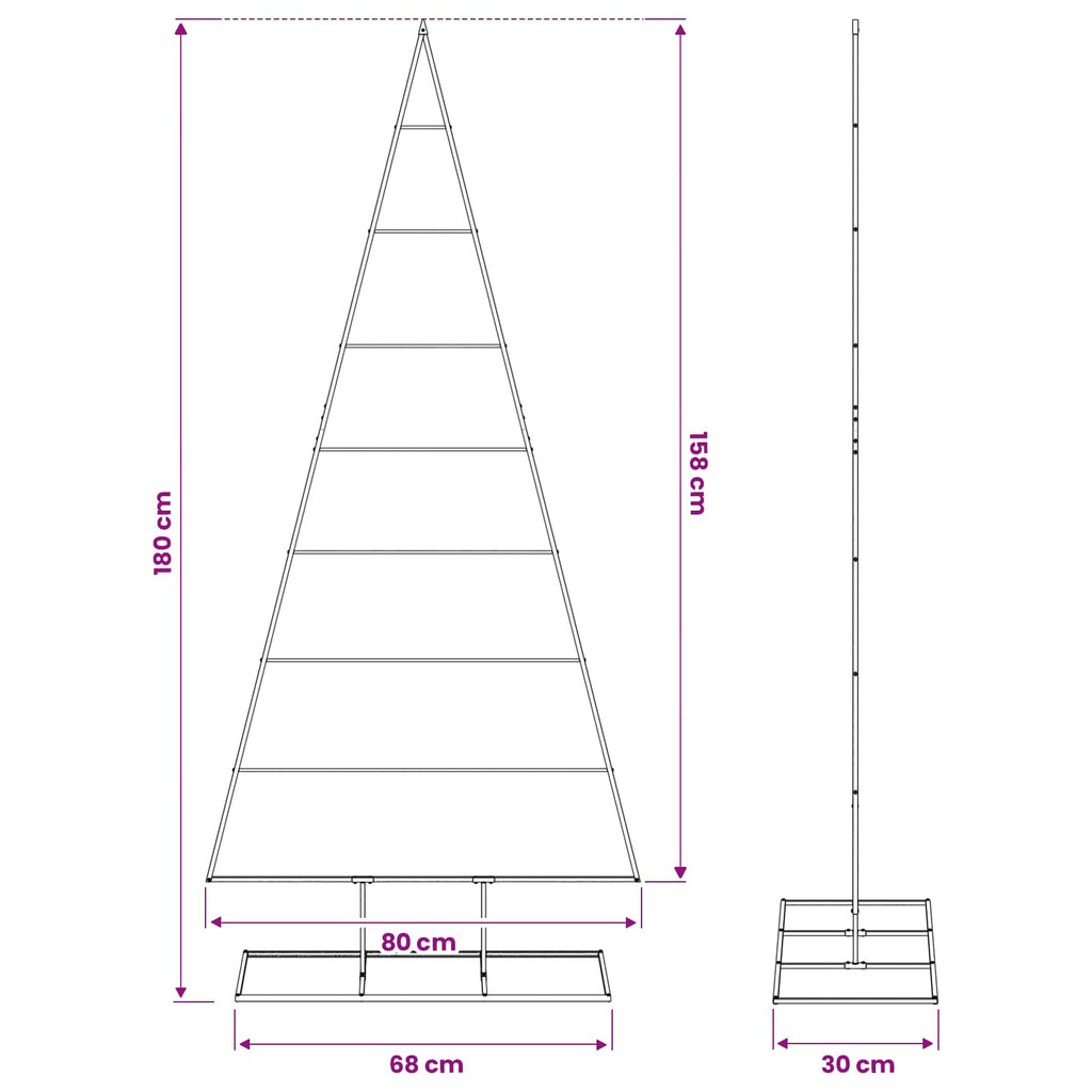 vidaXL Metalowa choinka świąteczna KUOPIO 180 cm Metal Czarny