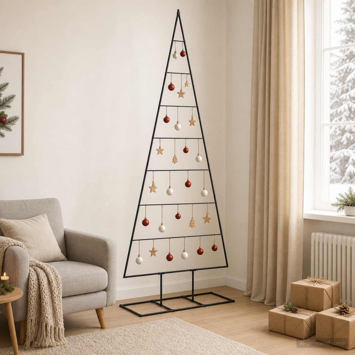 vidaXL Metalowa choinka świąteczna KUOPIO 210 cm Metal Czarny