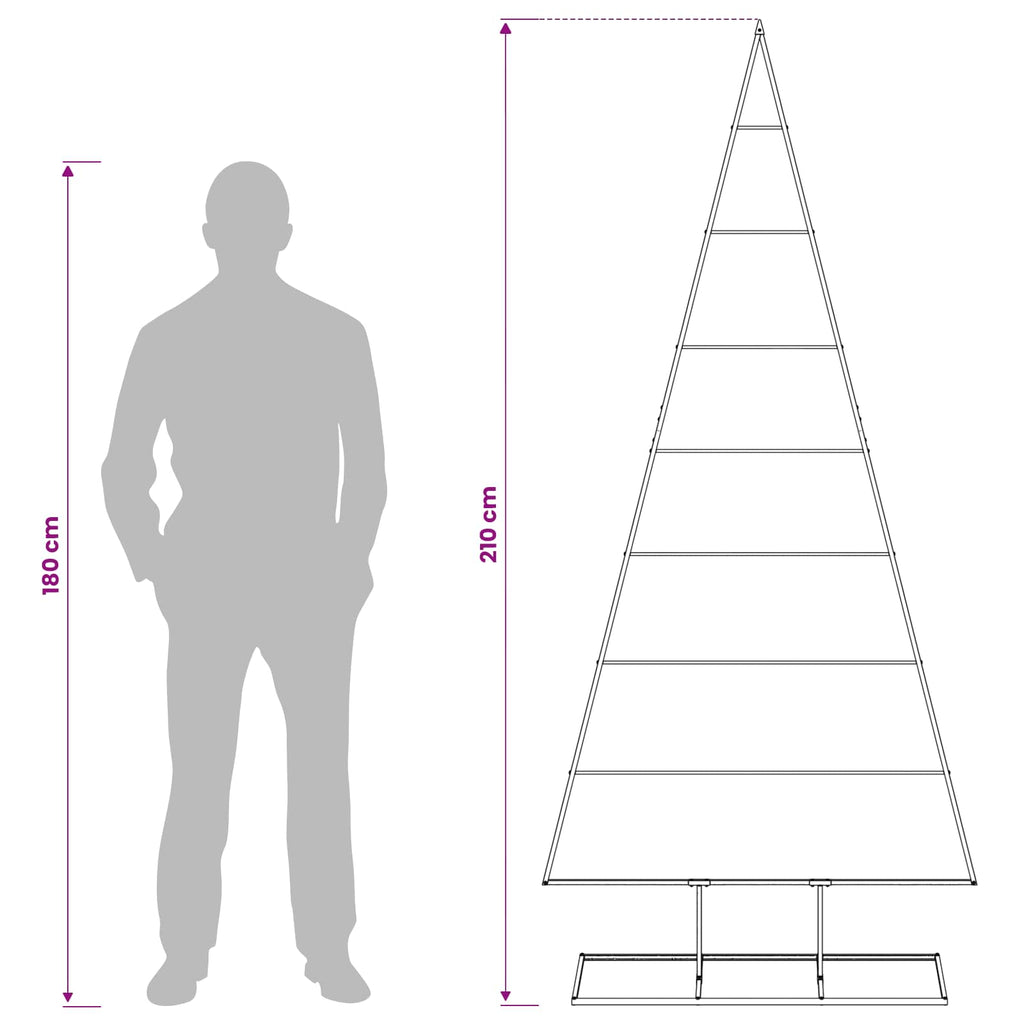 vidaXL Metalowa choinka świąteczna KUOPIO 210 cm Metal Czarny