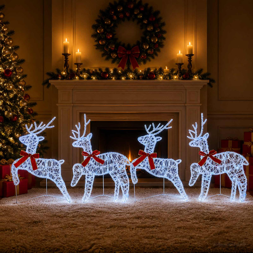 vidaXL Renifer Bożonarodzeniowy 4 szt. 80 LED Niebieski