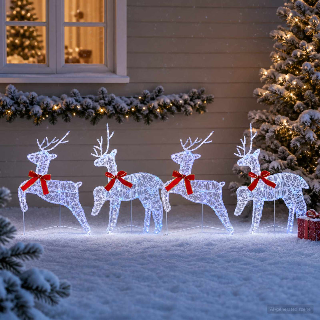 vidaXL Renifer Bożonarodzeniowy 4 szt. 80 LED Niebieski