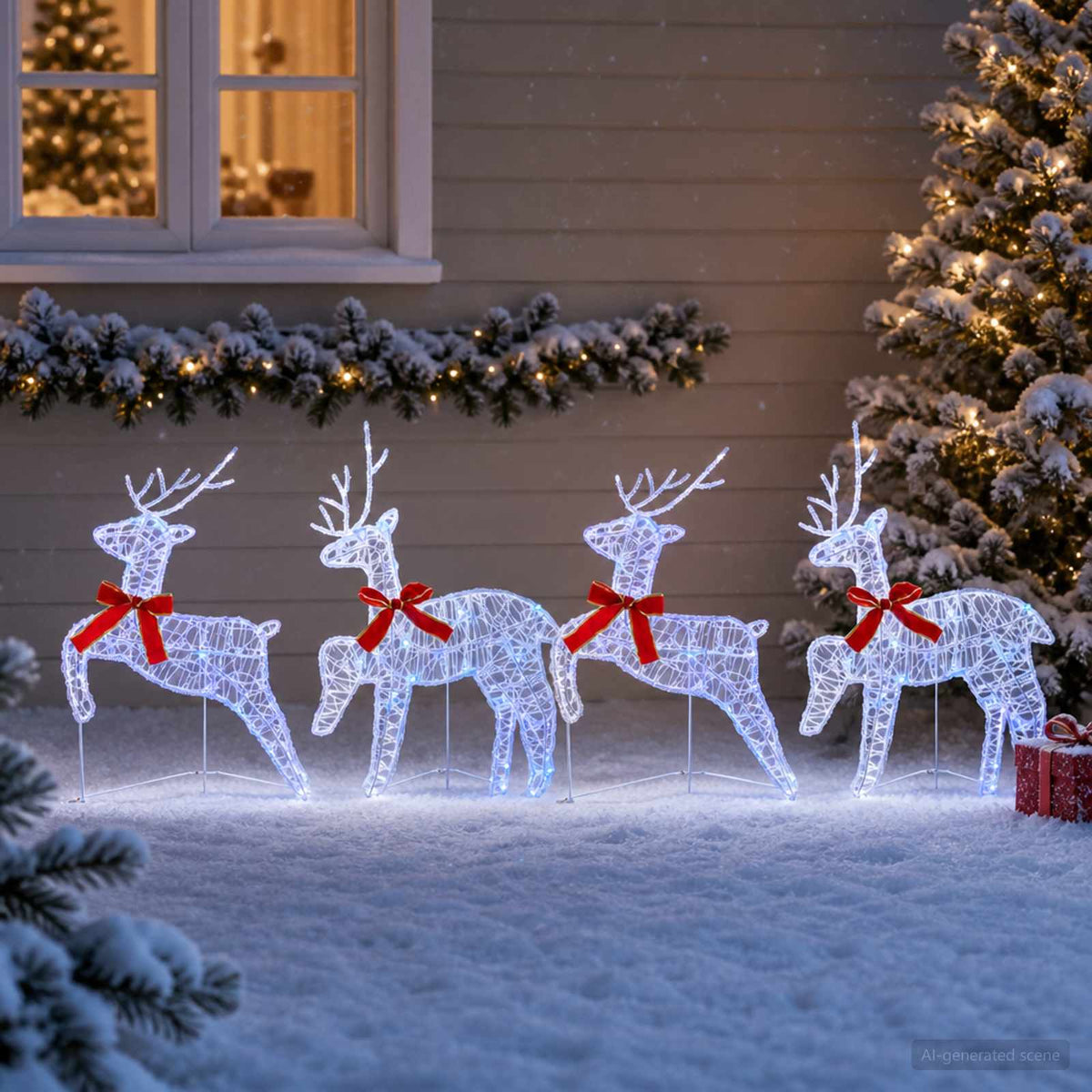 vidaXL Renifer Bożonarodzeniowy 4 szt. 80 LED Niebieski
