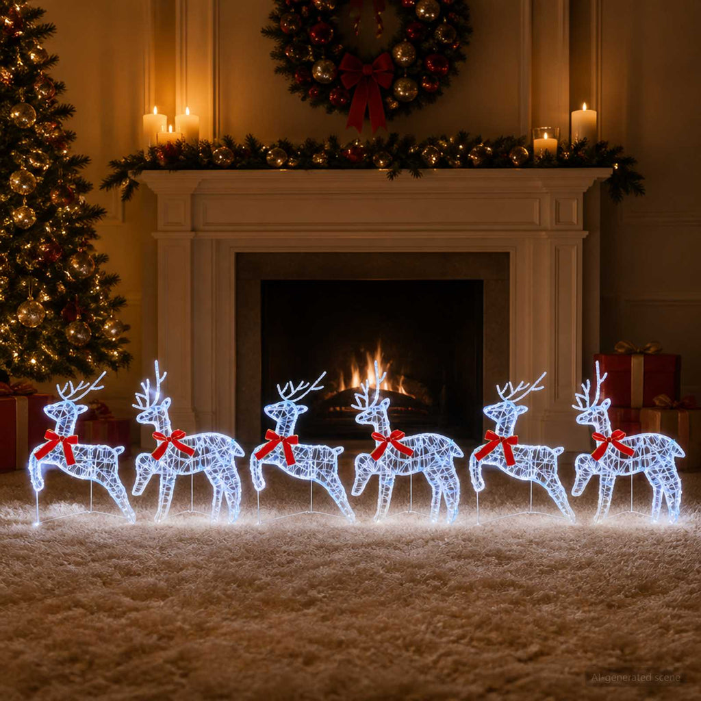 vidaXL Renifer Bożonarodzeniowy 6 szt. 80 LED Niebieski