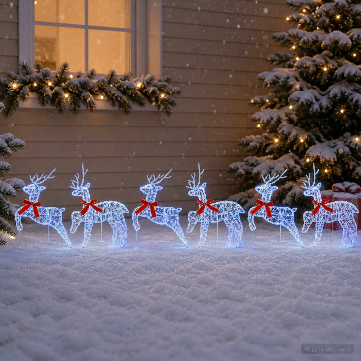 vidaXL Renifer Bożonarodzeniowy 6 szt. 80 LED Niebieski